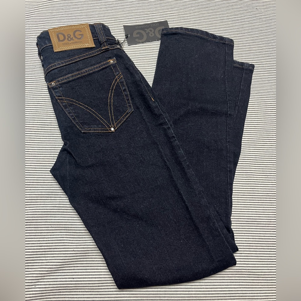 Dolce & Gabbana Vintage Y2K Dark Wash Jeans Size 27 NWT - Picture 2 of 6